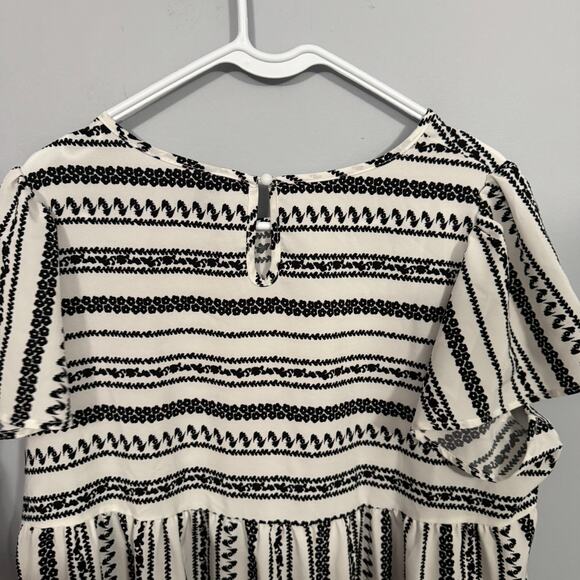 SHEIN Curve Black & White Printed Stripe Mini Dress Plus Size 1X Polyester Blend - Picture 7 of 7